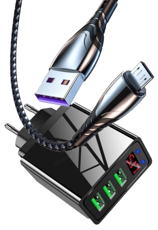 Judas A8 Çoklu Şarj Adaptörü + J1 Micro Usb 5A Şarj Kablosu -2mt